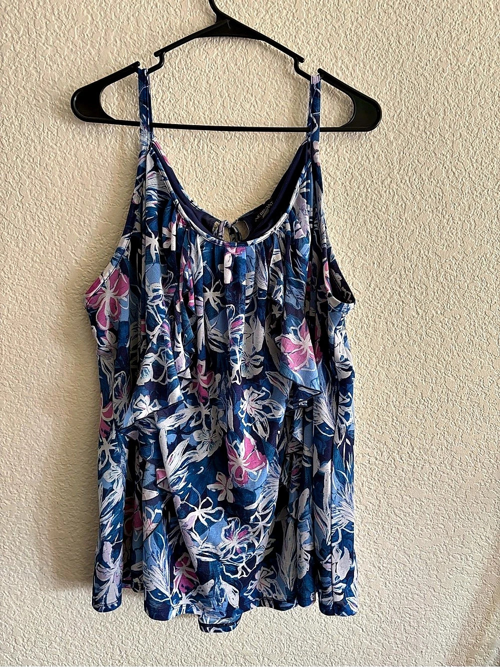 Lane Bryant Floral Tank Top Blue & Pink Size 22/24 Like New